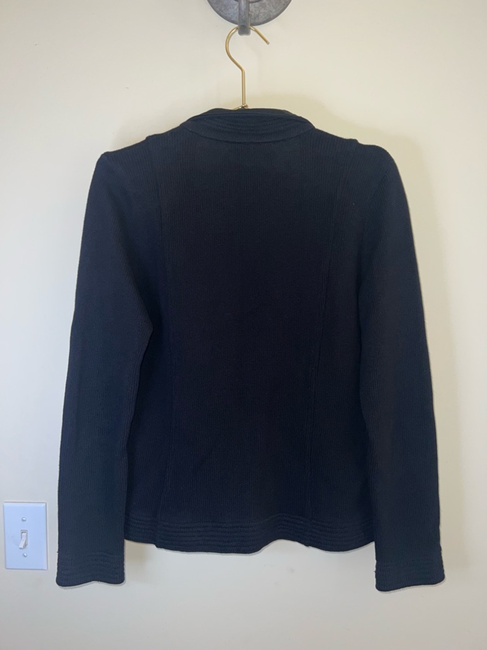 Lauren Ralph Lauren Black Military Knit Jacket Gold Crest Buttons Small - Picture 3 of 15